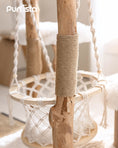 Load image into Gallery viewer, Natural Wood Hammock Cat Tree (Three-Layer) – WHITE