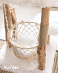 Load image into Gallery viewer, Natural Wood Hammock Cat Tree (Three-Layer) – WHITE