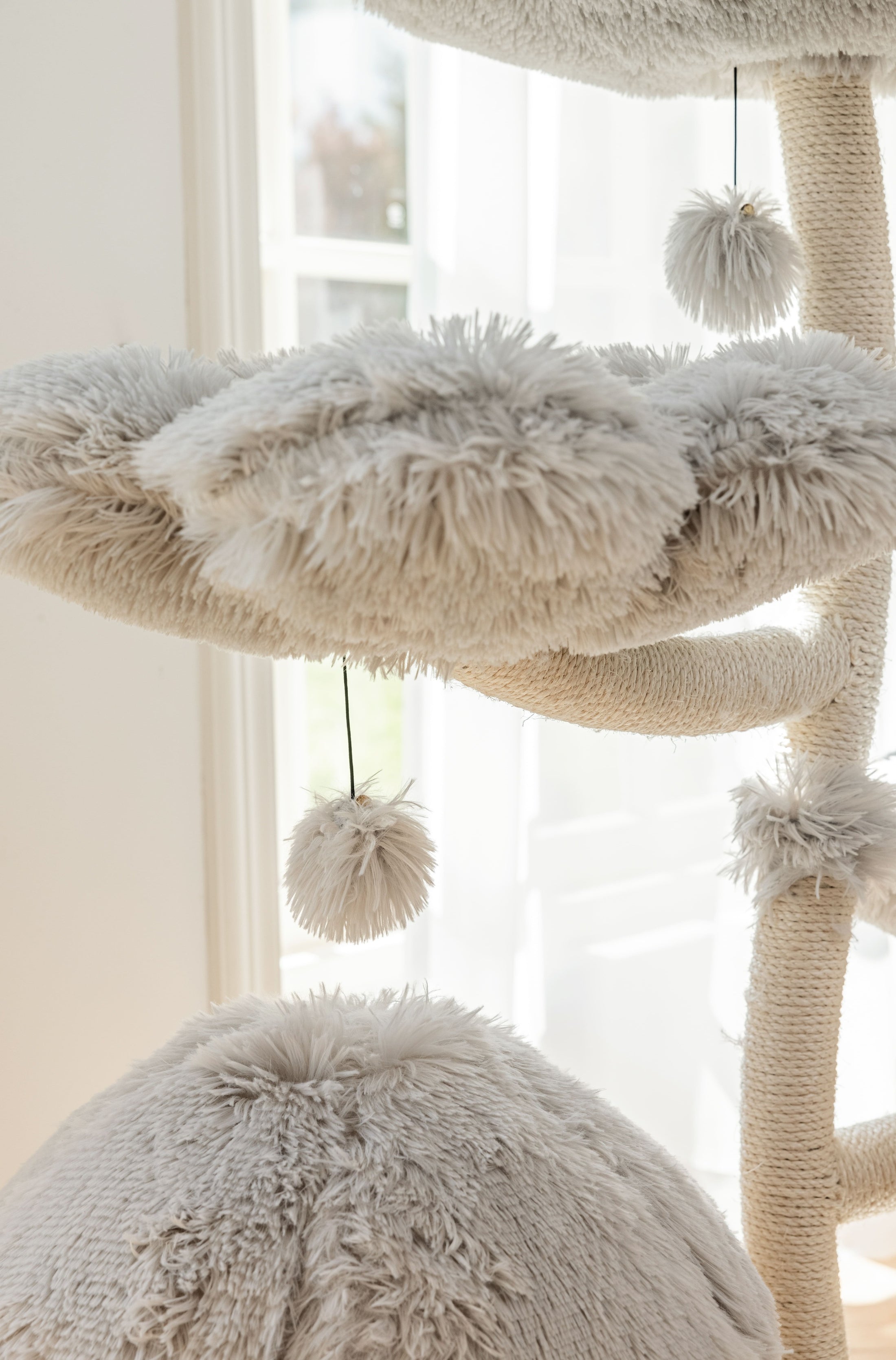 Mushroom Ice Cream Cat Tree (Three-Layer) - Grey