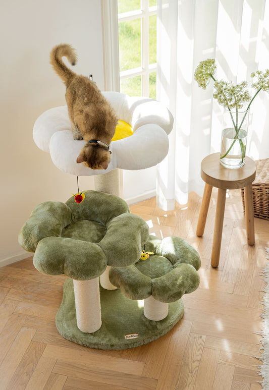 Dual-Color Cushion Cat Tower (Three-Layer)