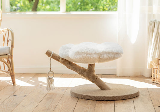 Natural Wood Cloud Cat Tree (Single-Layer)