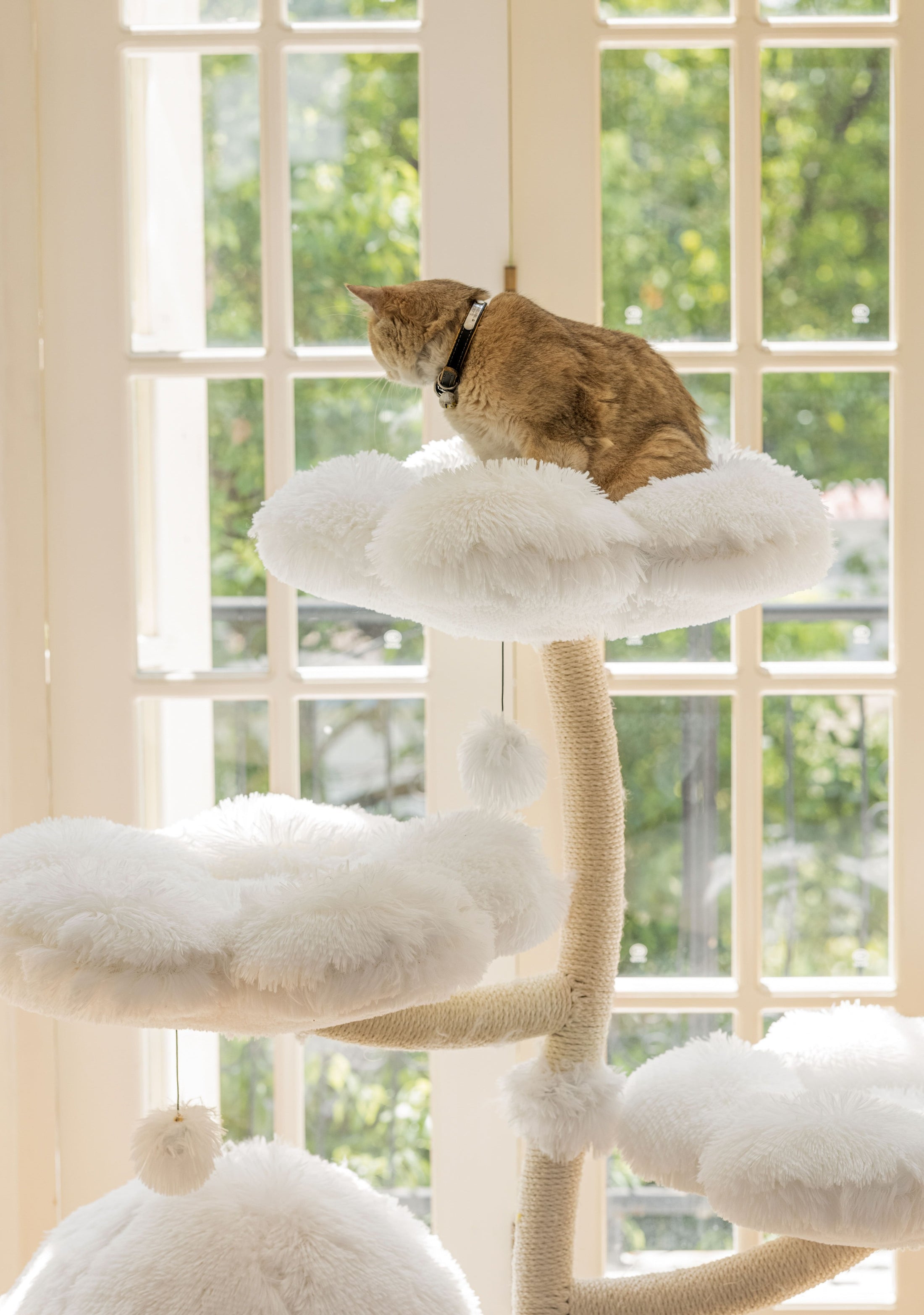 Mushroom Ice Cream Cat Tree (Three-Layer) - White