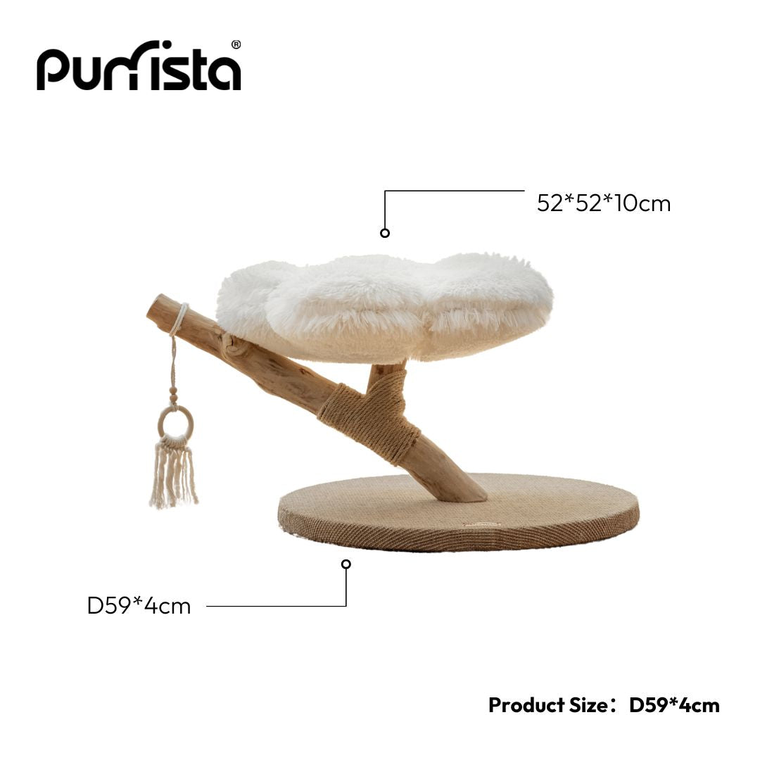 Natural Wood Cloud Cat Tree (Single-Layer)